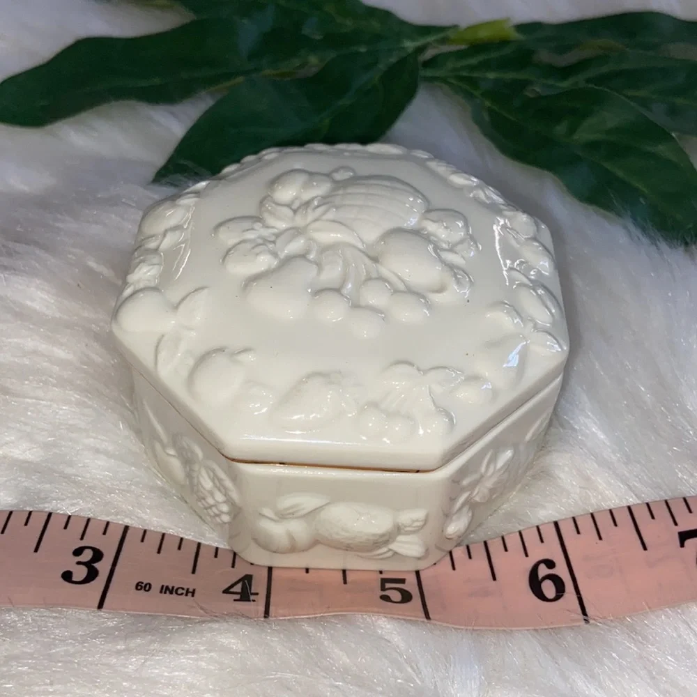Vintage Lenox Fruits Of Life Handcrafted Porcelain Ceramic Trinket Box